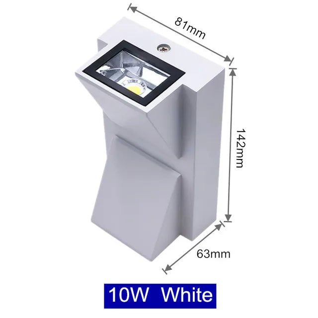 applique murale led moderne étanche ip65 noir mat extérieure 10w 220v