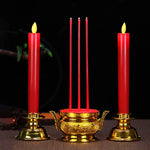 décoration religieuse classique bougeoir trois bougies rouge doré traditionnel