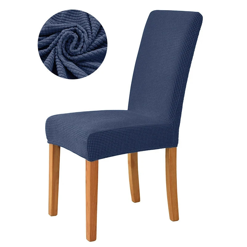 housse chaise jacquard gris rose vert marron moderne adhésif polyester pliage salon mariage banquet