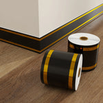 ruban décoratif auto adhésif 5m 10cm noir doré rayures modernes