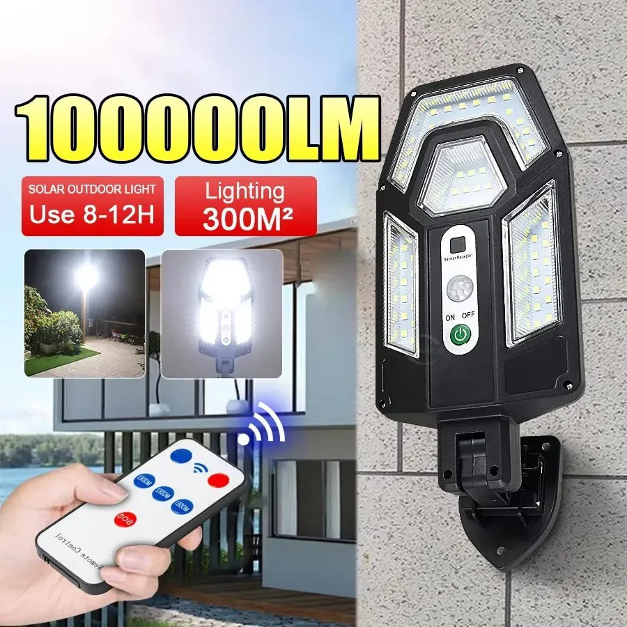 lampe solaire extérieure moderne télécommande ip65 led noir fixation murale