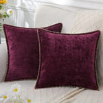 taies d'oreiller décoratives chenille velours moderne zippées imprimés géométriques couleurs variées maison hospitalière