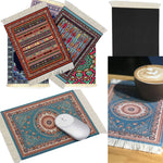 tapis souris motif fleurs persan classique caoutchouc antidérapant informatique bleu