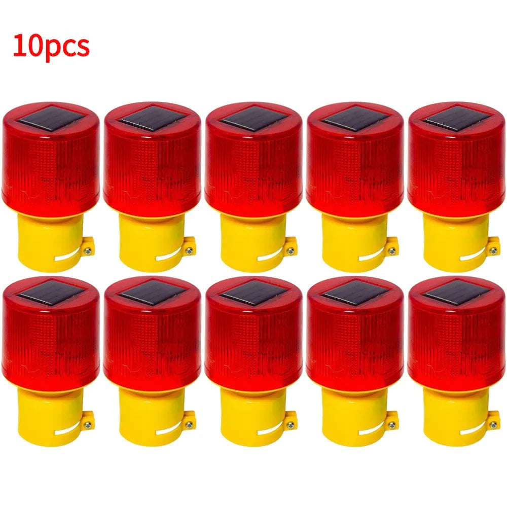 lampe signalisation solaire rouge jaune rayures verticales moderne utilitaire 24v certifiée panneau solaire vis