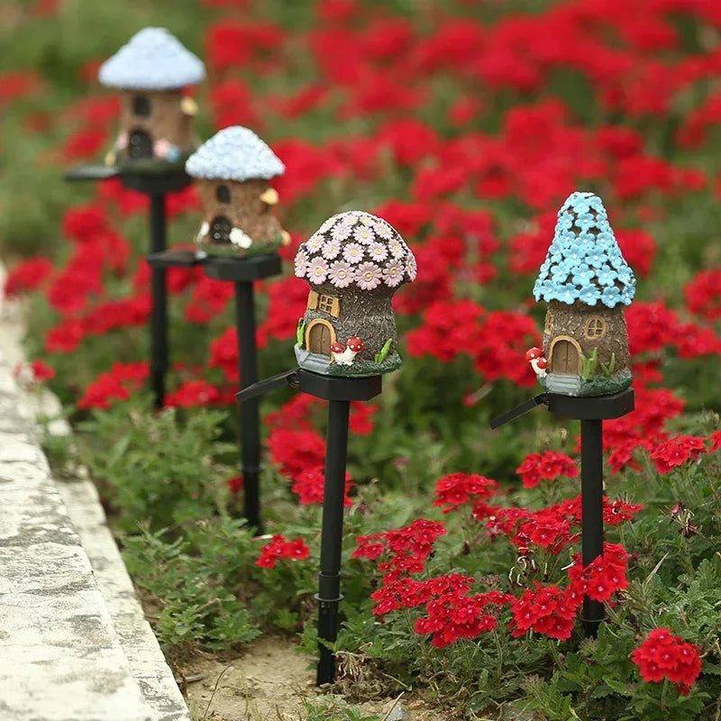 statues solaires décoratives oiseaux chouettes maison fantaisiste blanc marron bleu rouge vertextérieur ip65 led