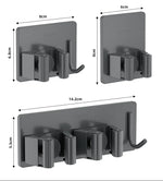 porte balais porte couverts adhésif mur noir gris moderne rangement cuisine salle bain