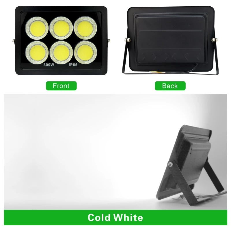 projecteur led ip65 waterproof moderne noir 200w 300w 100w 50wextérieur clips