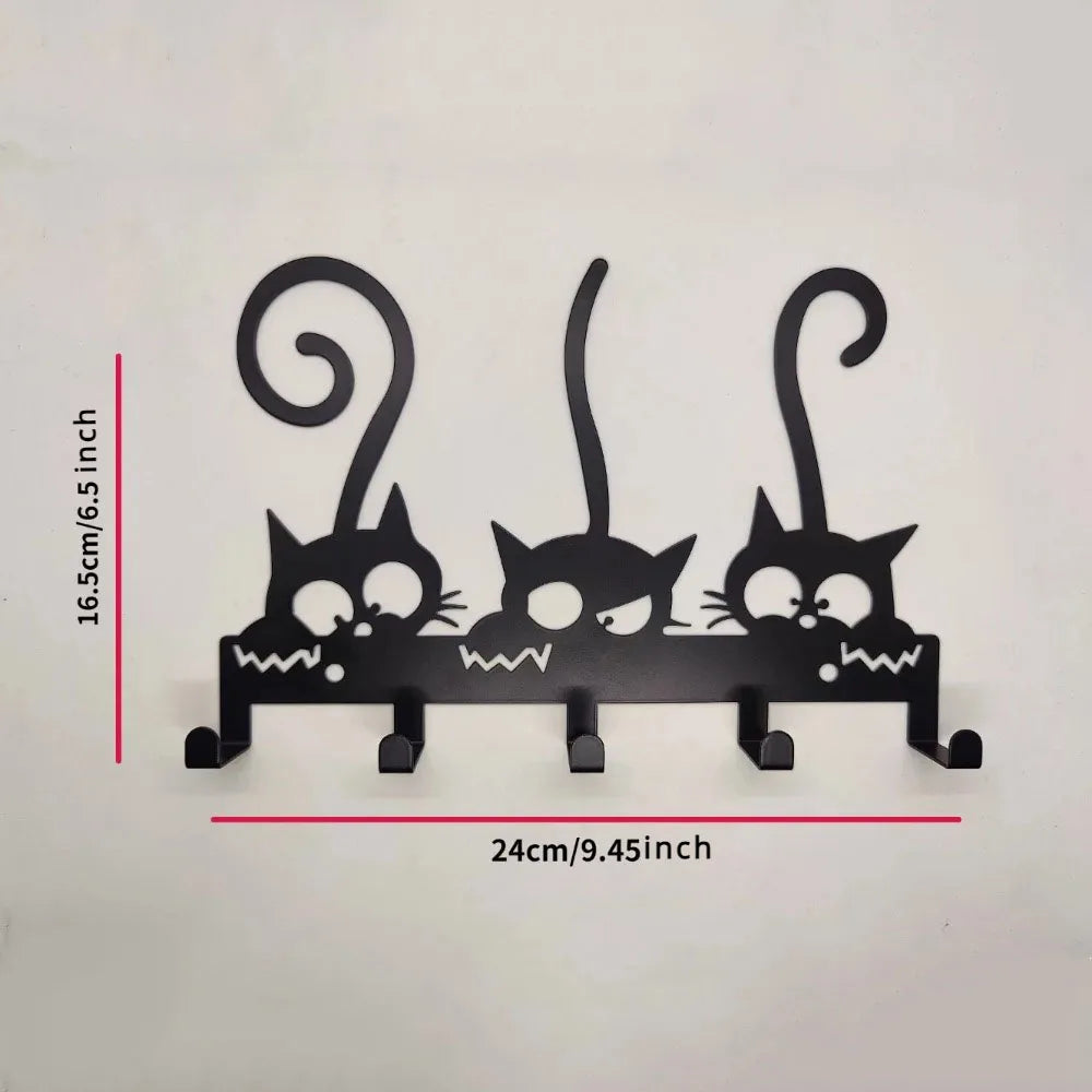porte clés mural animaux silhouettes moderne vis fixés noir décors rubansiaux clés