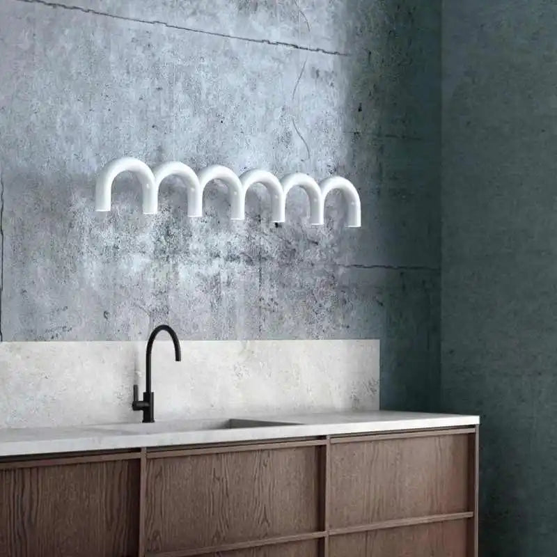 Suspension lumineuse moderne LED bleu noir blanc circulaire designINCTERUPTEURTOUCHES