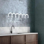 Suspension lumineuse moderne LED bleu noir blanc circulaire designINCTERUPTEURTOUCHES