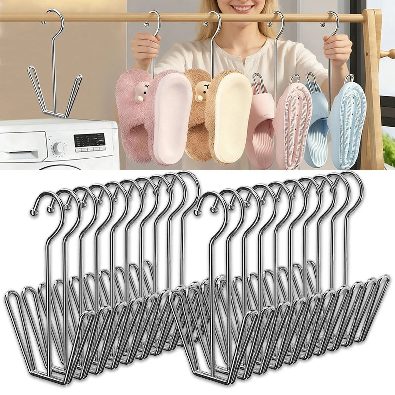 porte souliers argenté moderne réutilisable tringle fixe cintre chaussures séchoir gain place organiser déshumidifier