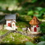 décoration extérieure miniatures maison champêtre pierre imitation tuiles chaume éléments inclusiaux