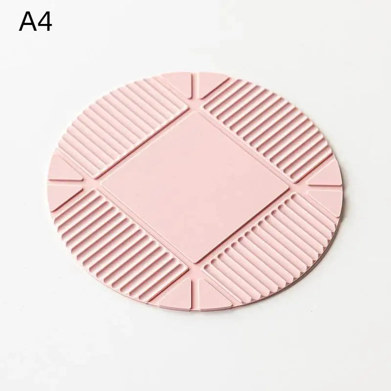 tapis cuisine coussin table violet rose vert clair rayures horizontales moderne silicone antidérapant pliable