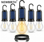 ampoule led solaire rechargeable usb filament doré transparente vintage camping nuit porte