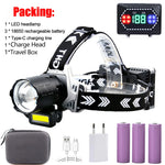 lampe frontale led 12000 lumens sensor tactique camping hiker zoomable étanche