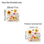 sticker adhésif moderne multicolore tournesol fleurs herbes sauvages décoration wc toilettes couvercle réfrigérateur illustration