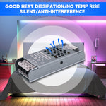 alimentation led 12v 24v 60w 100w 150w 200w 300w 400w transformateur silencieux gris perforé