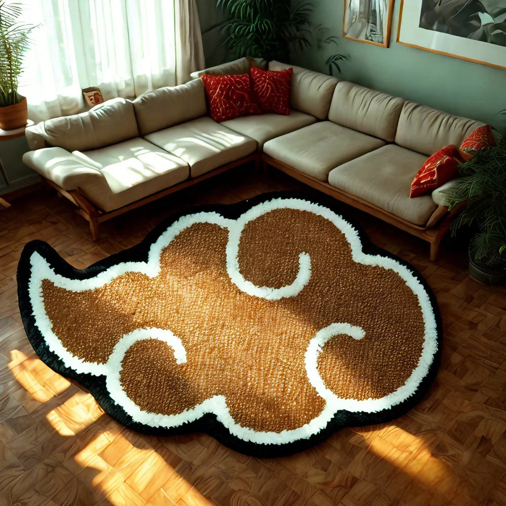 tapis nuage rouge moderne imperméable polyester lavable intérieur chambre salon