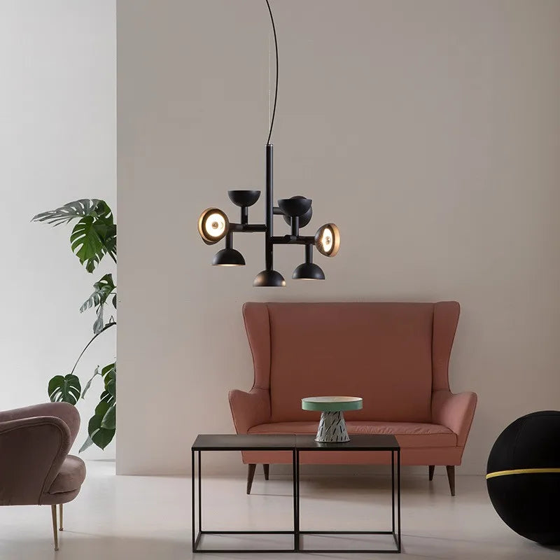 suspension lumineuse moderne ampoules led noir bronze câbles suspension pièces décoratives chambre salon étudehôtel
