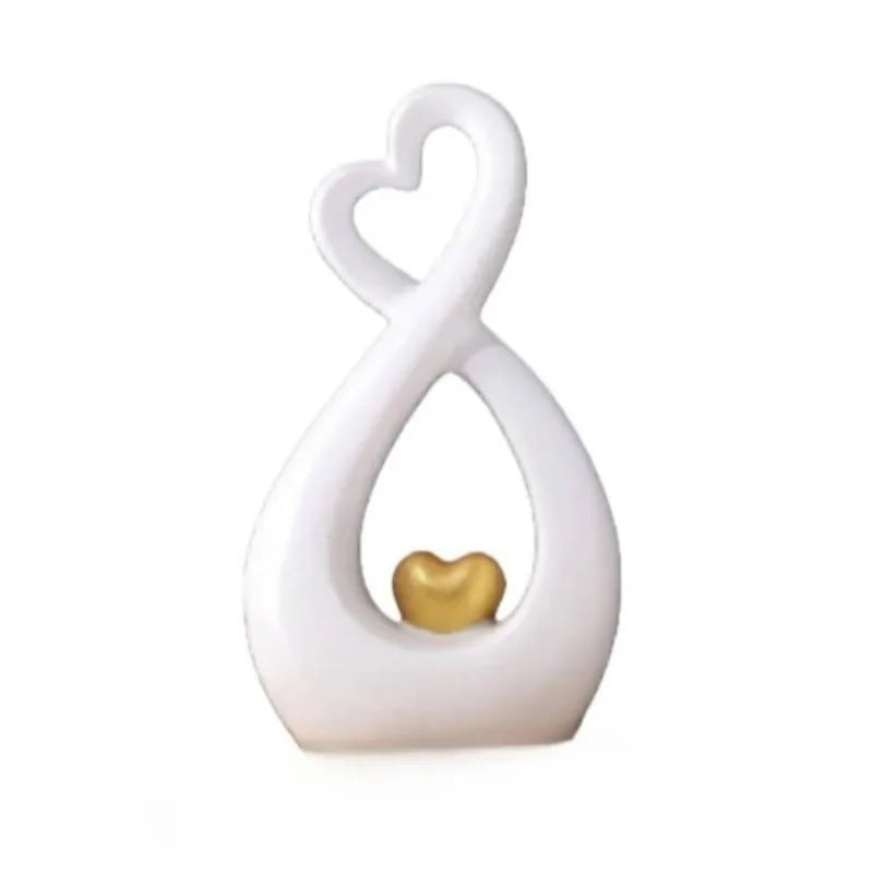 ornement résine blanc coeur moderne sculpture décoration intérieure valentin salonOpaque