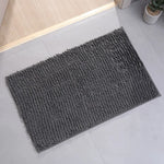 tapis bain polyester anti dérapant lavable machine moderne gris bleu marron texture boules 40x60cm