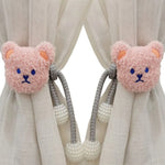 attache cordon fenêtre teddy bear mignon décoration maison tissu doux couleur beige marron clair