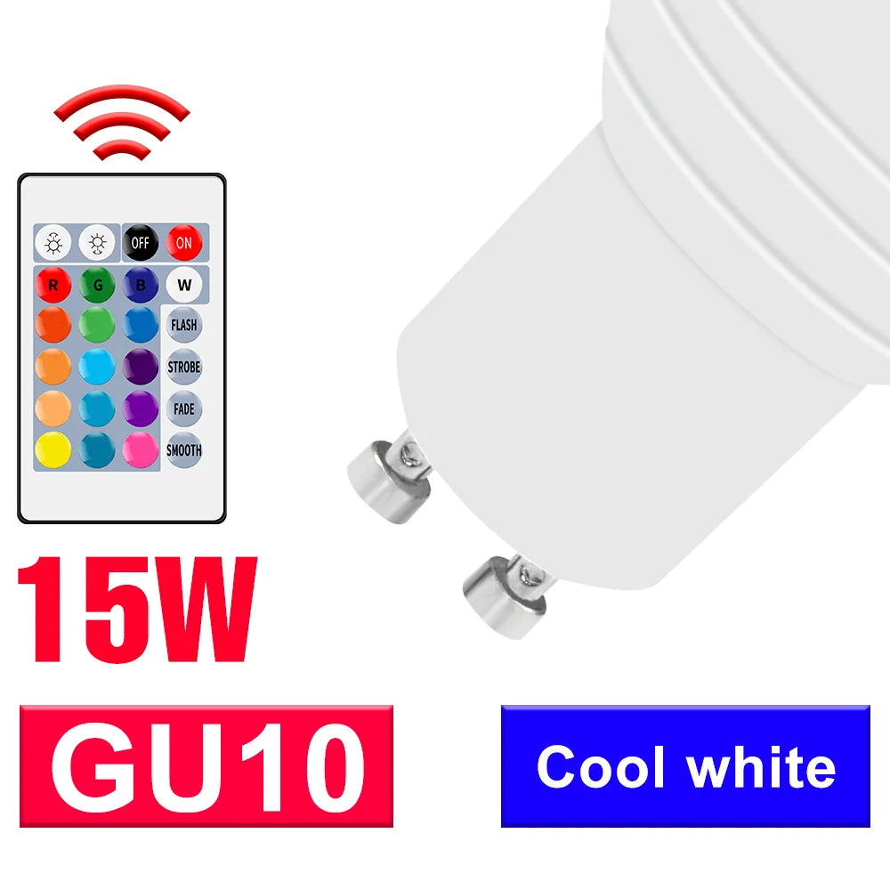 ampoules led rgb blanc e27 e14 gu10 mr16 transparentes opaques moderne télécommande 24touches