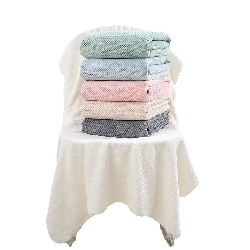 serviette bain microfibre séchage rapide motif points couleurs gris rose blanc bleu clair douce