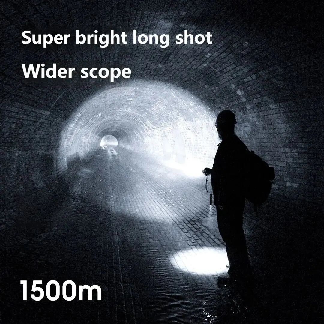 lampe poche rechargeable led 3w 200m lumiere intense gradation continue autodéfense camping