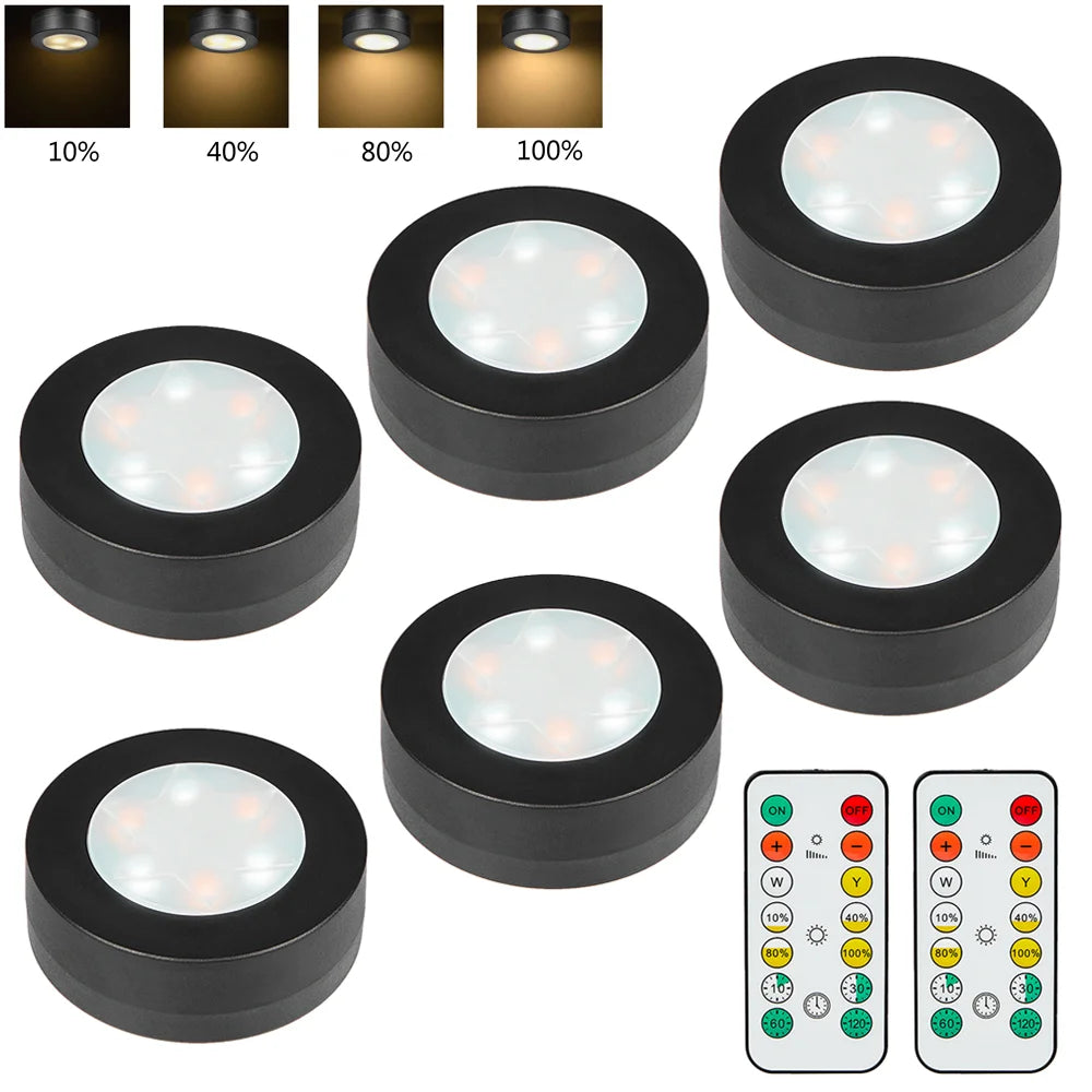 spots led noirs ronds adhésifs télécommande lumiere moderne chambre blanc chaud 3000k 6500k