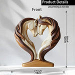 statue chevaux bois texture marron beige salon décoration artisanat moderne chambre accueil