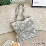 sac main gris clair rayures horizontales dentelle blanche moderne féminin polyestère poignéesversible capacité grande