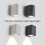 lampe murale led extérieure ip65 ciment moderne gris noir abat jour verre