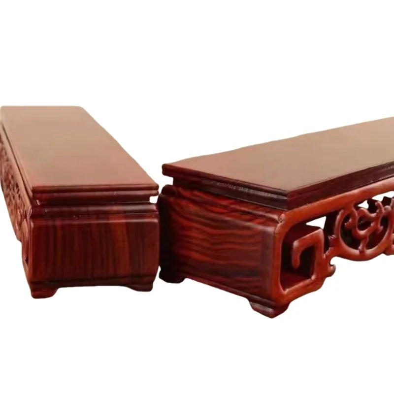 support bois décoratif étagère sculptée chinois ajours motifs floraux étagère plantes pot fleurs présentoir