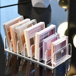 boîte rangement cosmétiques transparente moderne palette fards poudre parfum sans fixation plastique