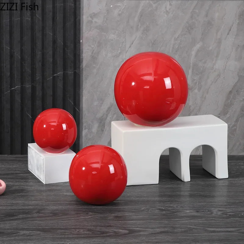 décoration moderne boule céramique rouge bleu jaune uni opaque chambre