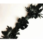 ruban décoratif polyester dentelle fleurs blanc noir bleu clair doré élégant couture bricolage costume