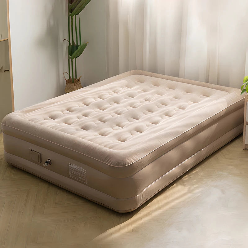 matelas gonflable air épais 13 pouces beige clair tapis sol moderne pompe électrique sac