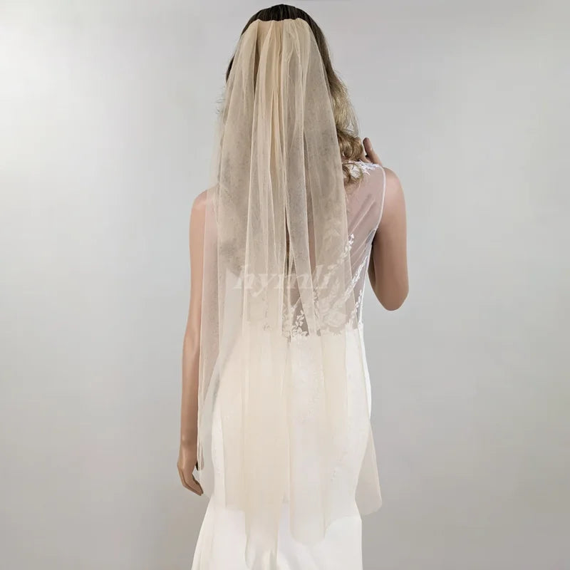 voile mariée classique broderie florale beige clair translucide clips métalliques femme unmarried adult single