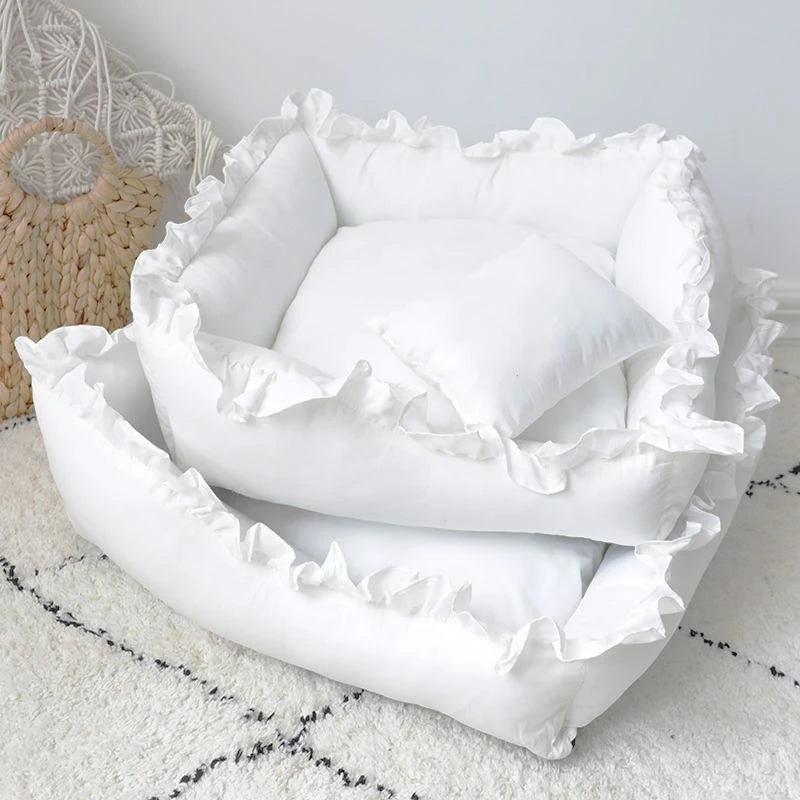 lit animal blanc volants classique coussin respirant taille nylon washable