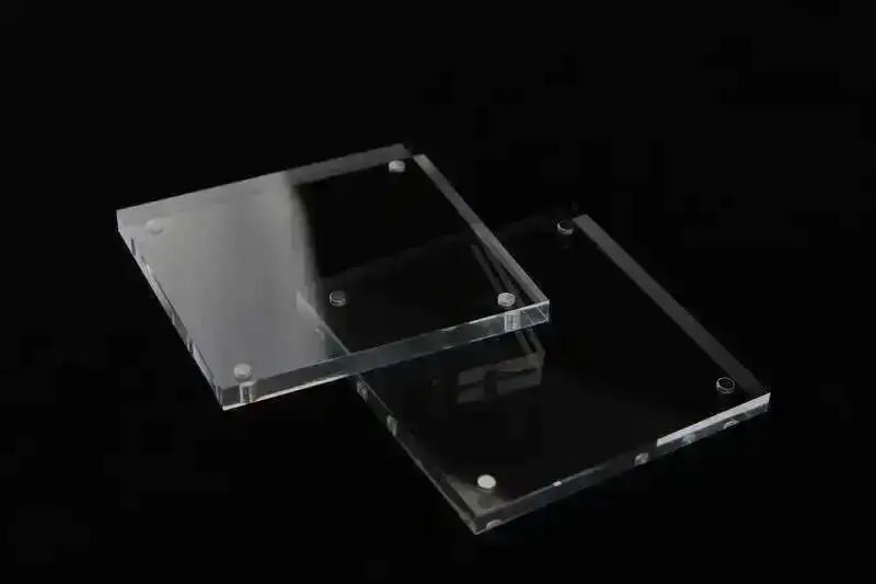 support photo acrylique moderne 10x10cm transparent inclusion plaque présentation