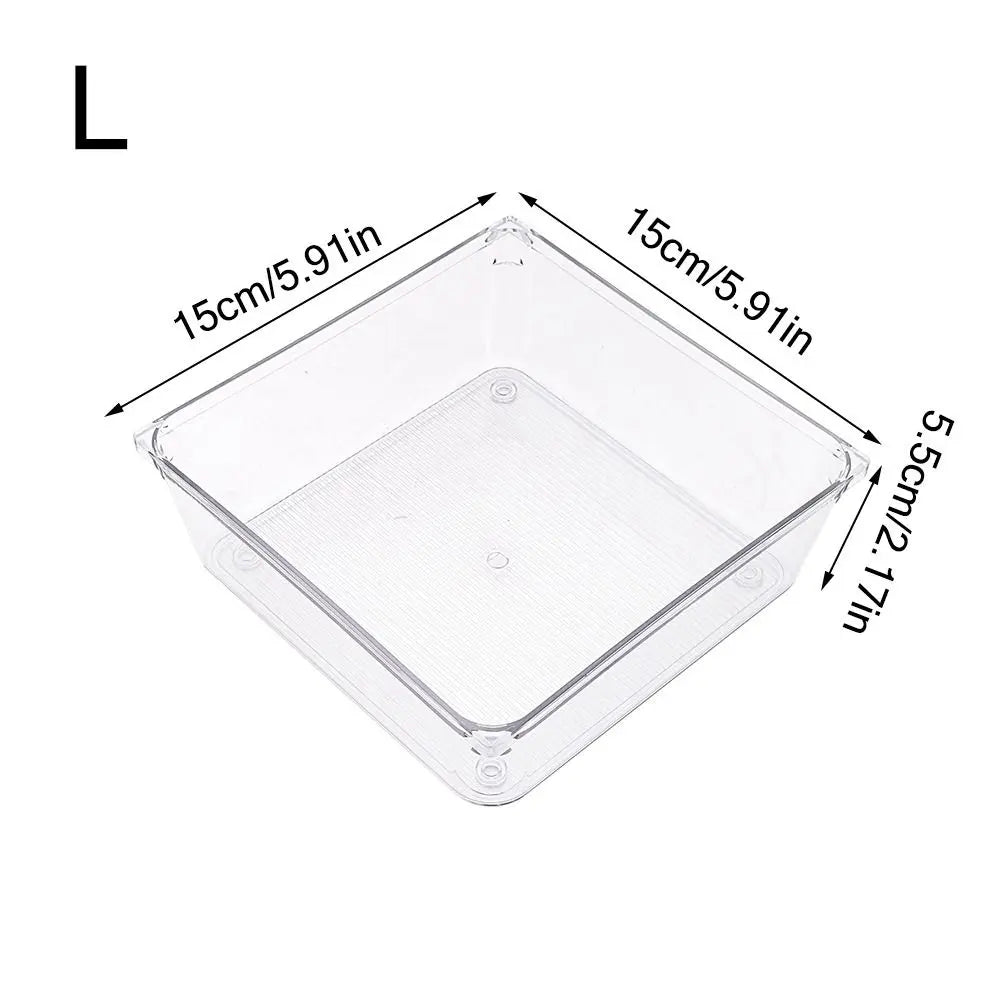 boîtes rangement transparentes modernes minimalistes cosmétiques bureaux cuisine XL XXL