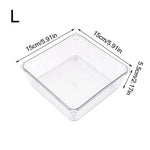 boîtes rangement transparentes modernes minimalistes cosmétiques bureaux cuisine XL XXL