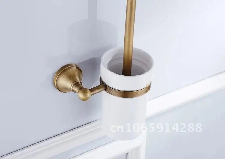 toilette brosse support mural cuivre or blanc classique durable rond lisse opaquet