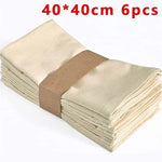 serviettes polyester 40x40cm 45x45cm pack 12 24 texture lin classique anneaux métalliques