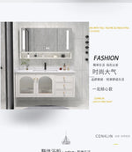 meuble salle bain bois massif vasque miroir armoire murale blanc moderne robinet