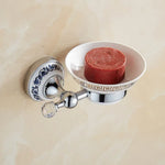 accessoires salle bain porte savon support papier toilette moderne élégant chrome rouge vis fixé