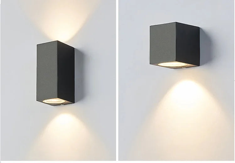 applique murale led noir contemporaine ip65 étanche 5w 10w naturel 4000k fixée mur