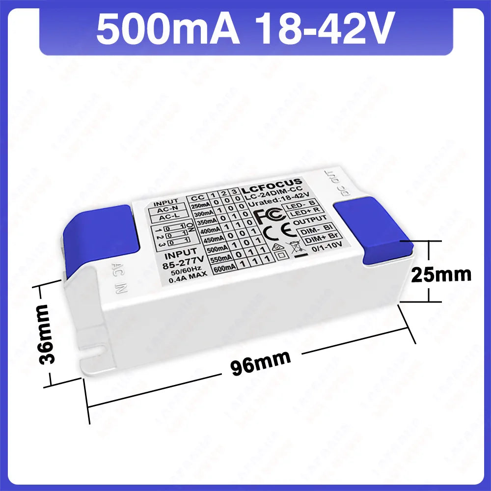 driver led 10v dimmable 18 42v blanc bleu moderne câbles noirs interrupteur rotatif ans