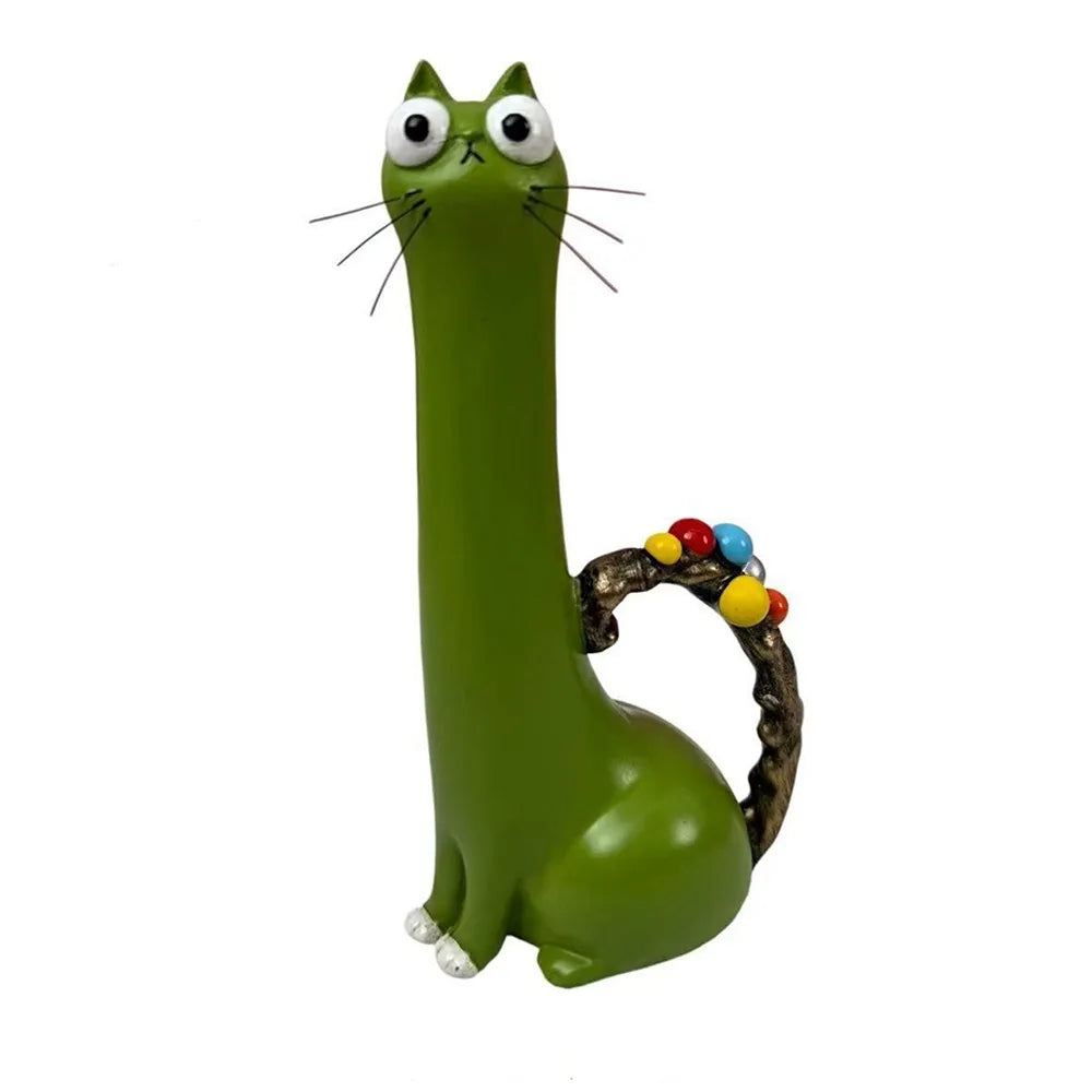 vases forme chat résine noire verte blanche jaune tigré moderne motifs chat